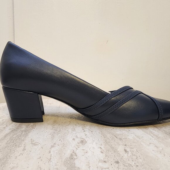 Easy Street Easy Street Womens Lotus Bloc Navy 7M - B023 - Picture 4 of 11